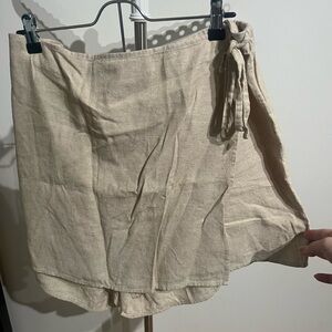 Old Navy Beige Wrap Linen Skort with Tie